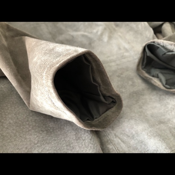 Olive Green Mexx Suede Leather Dress Jacket: From England; American Size Smaller - Picture 8 of 10